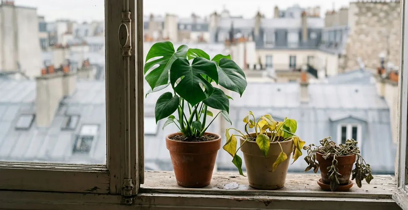 Diagnostic visuel du cycle de vie des plantes d'intérieur en appartement français